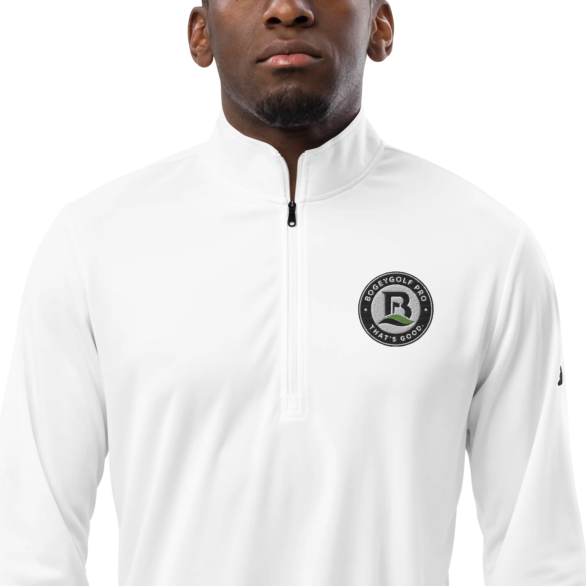 White Adidas Quarter Zip product image (1)