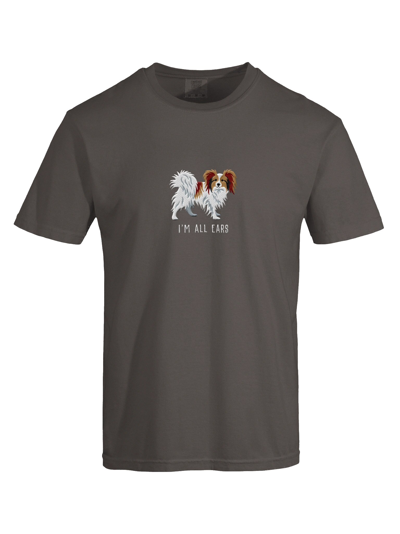 I'm All Ears T-Shirt(Embroidered) of a Papillon(Sable & White) product image (10)