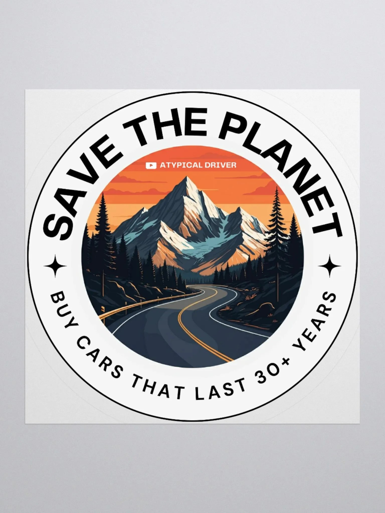 Save the Planet, Drive Old Cars 3" Sticker product image (1)
