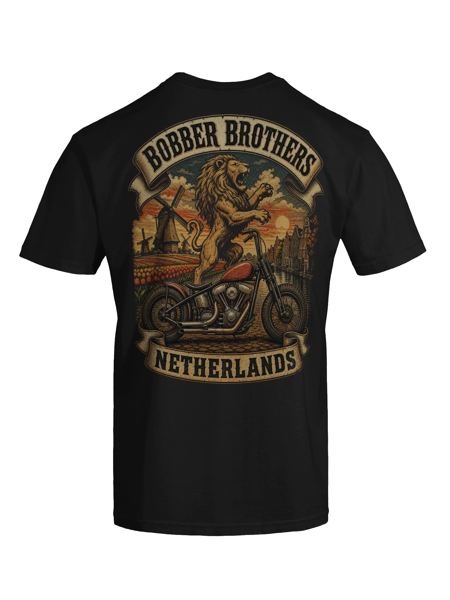 Netherlands motorcycle t-shirt design by Bobber Brothers
