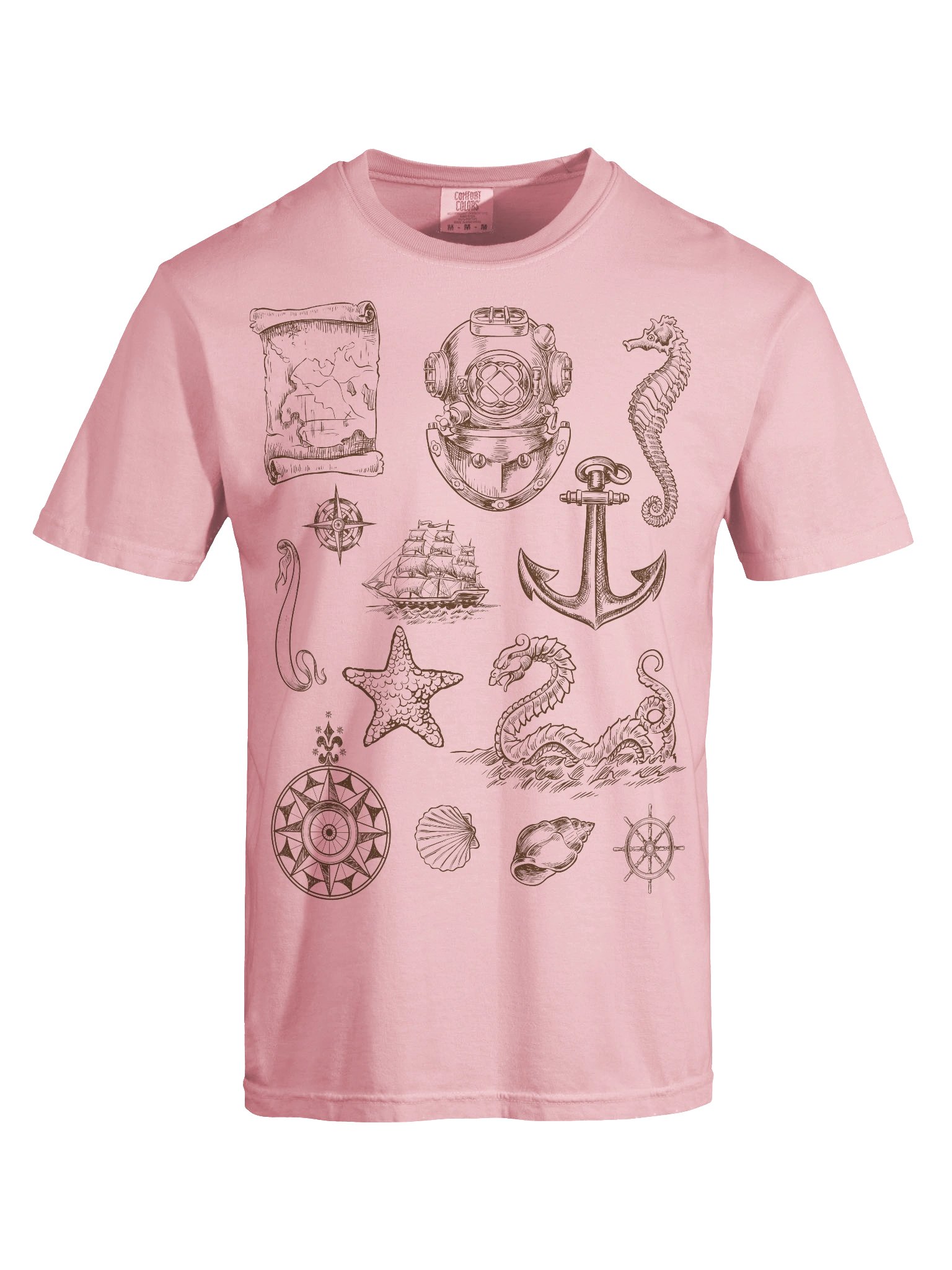 Dark Academia Nautical Shirt – Vintage Maritime Symbols Graphic Tee product image (36)