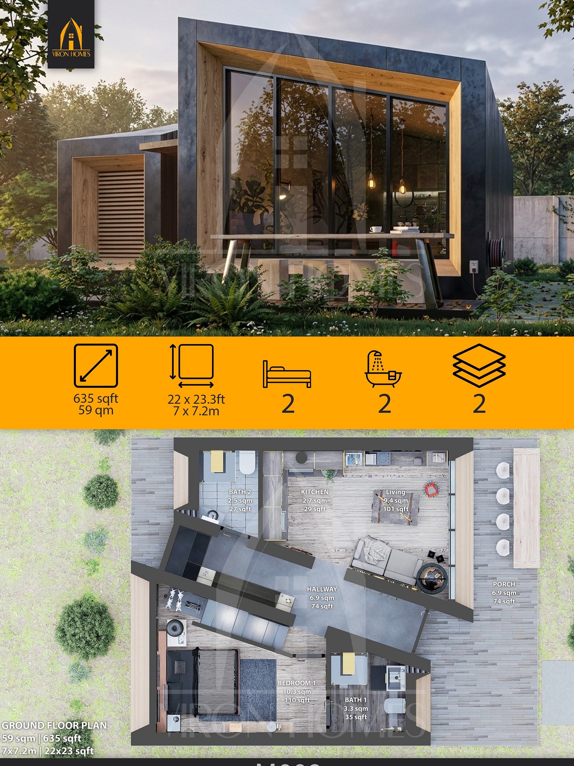 Modern House 009 [M009] - Drawings\Blueprints CAD + PDF - Metric + Imperial product image (4)
