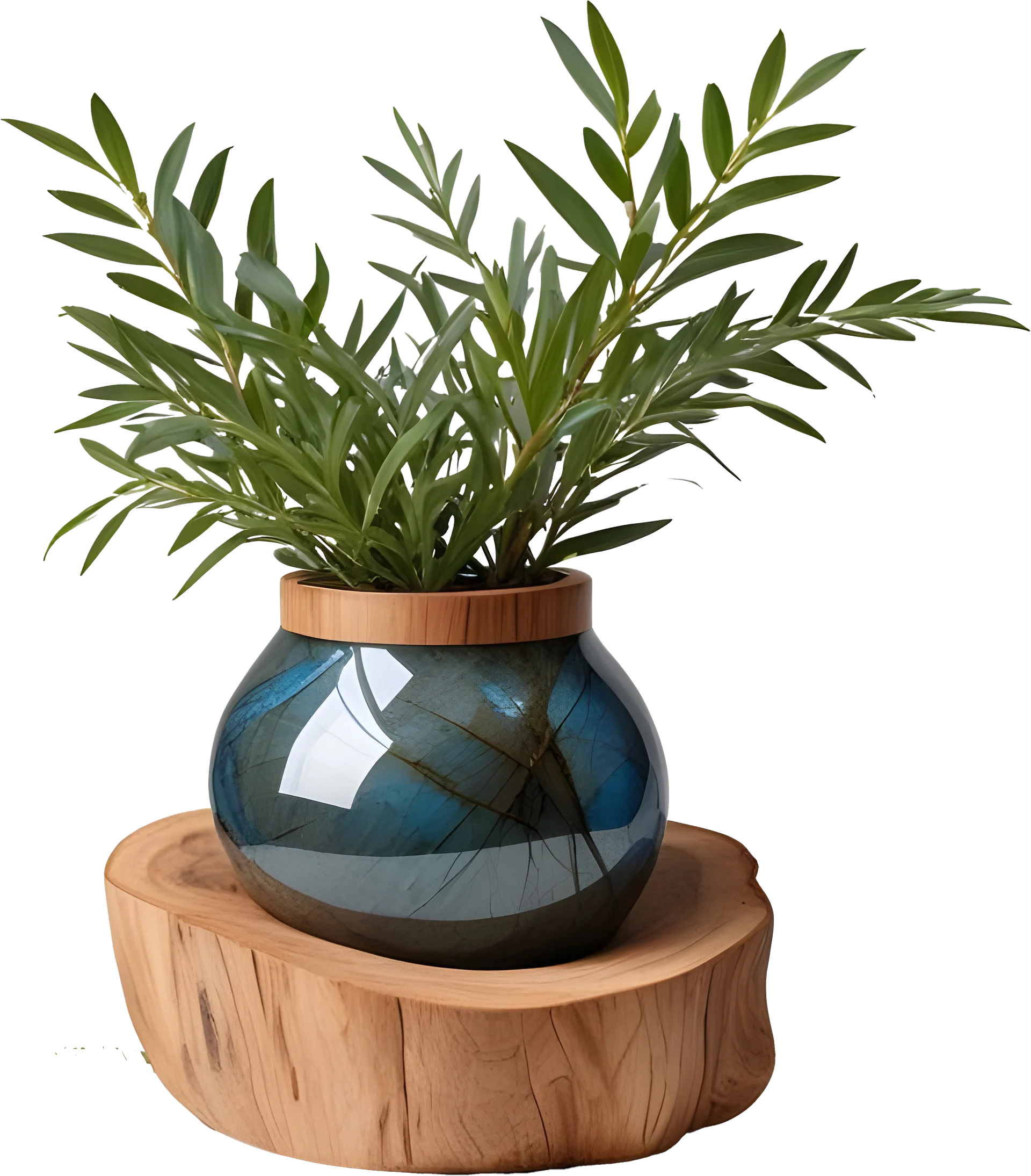 Celestial Grace – Boho Chic wood Vase PNG product image (1)