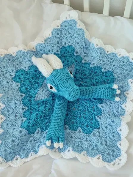 Blizzard Ice Dragon Crochet Lovey Pattern | Amigurumi Toy (PDF Pattern) - Crafting Happiness product image (5)