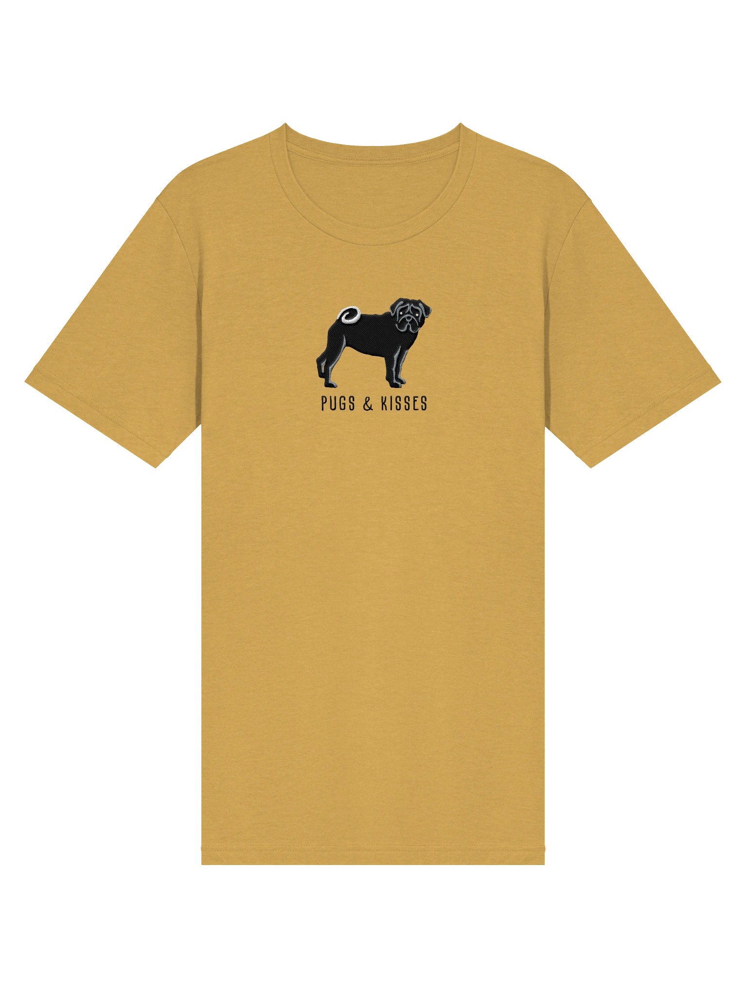 Pugs and Kisses T-Shirt(Embroidered) of a Pug(Black) product image (51)