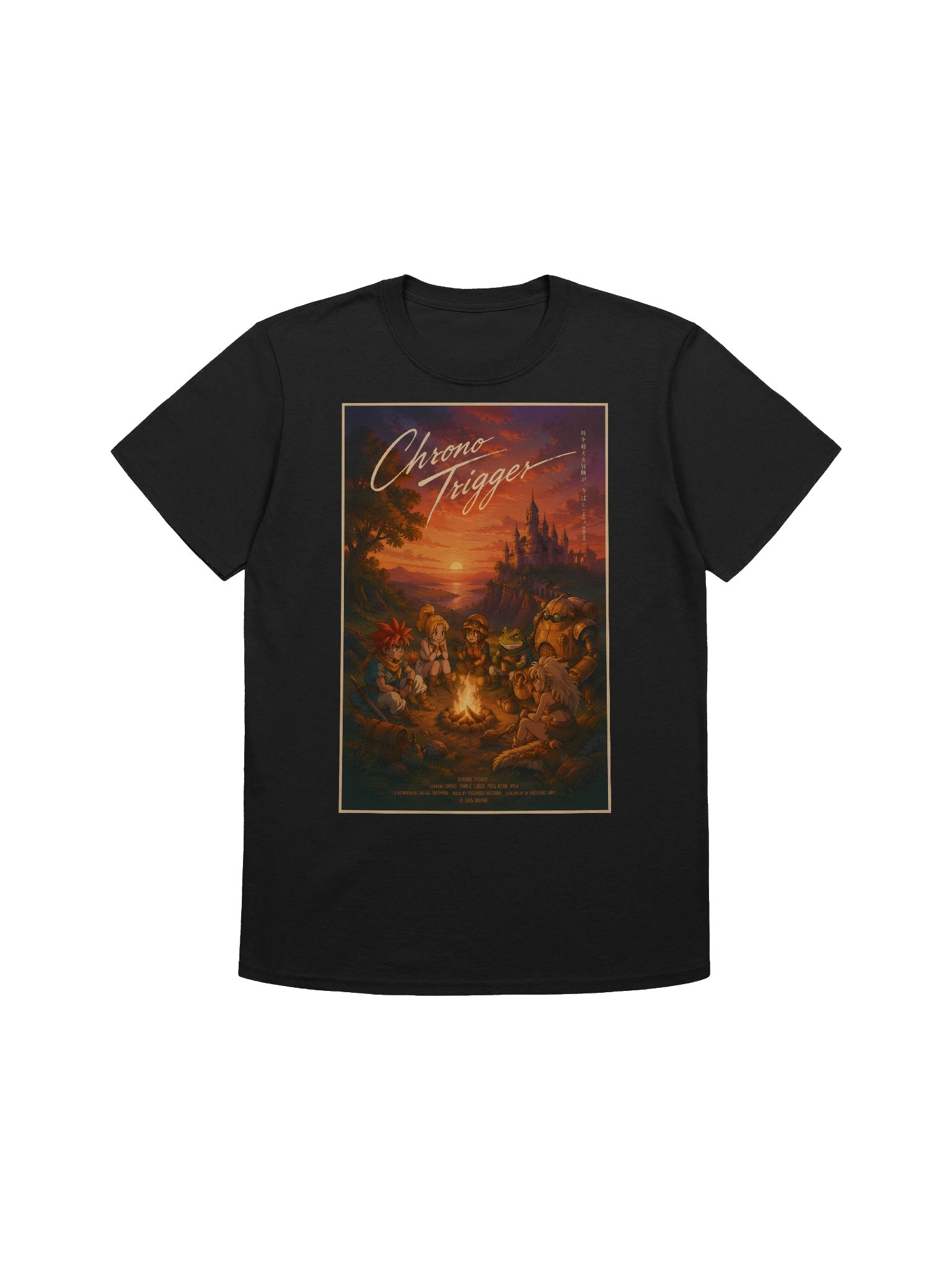 Chrono Trigger Sunset Campfire Tee (Gildan Softstyle) product image (1)