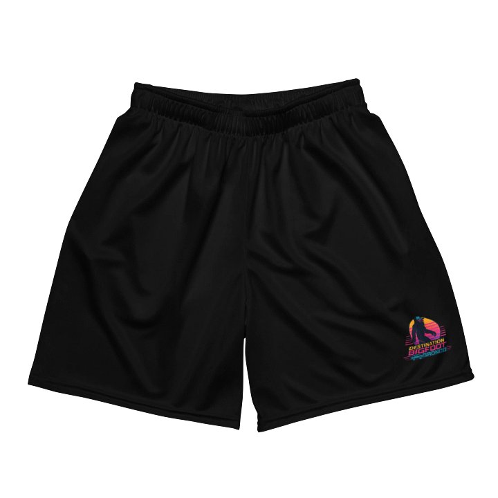 Synthsquatch Fitness All-Over Print Recycled Mesh Gym Shorts (Black) product image (2)