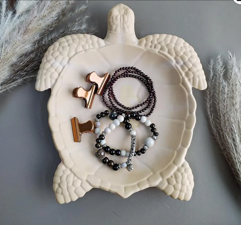 Handmade Sea Turtle Tray | Coastal Home Decor | Jewelry & Trinket Dish | Ocean Inspired Art product image (1)