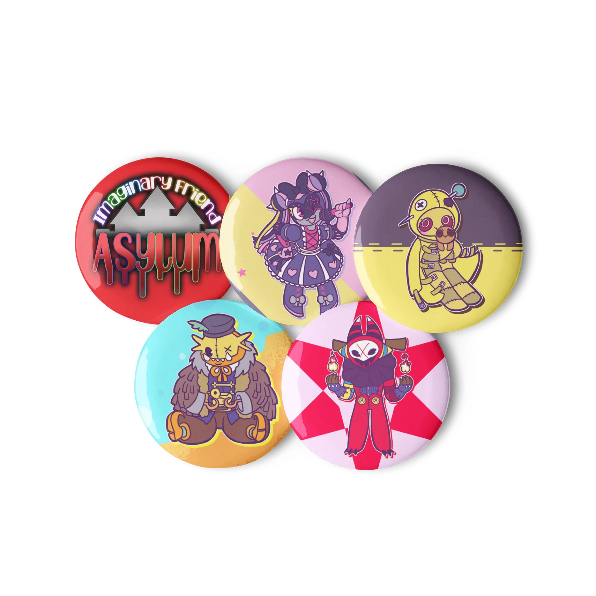 Set 1 - Imaginary Friend Button Pins product image (3)