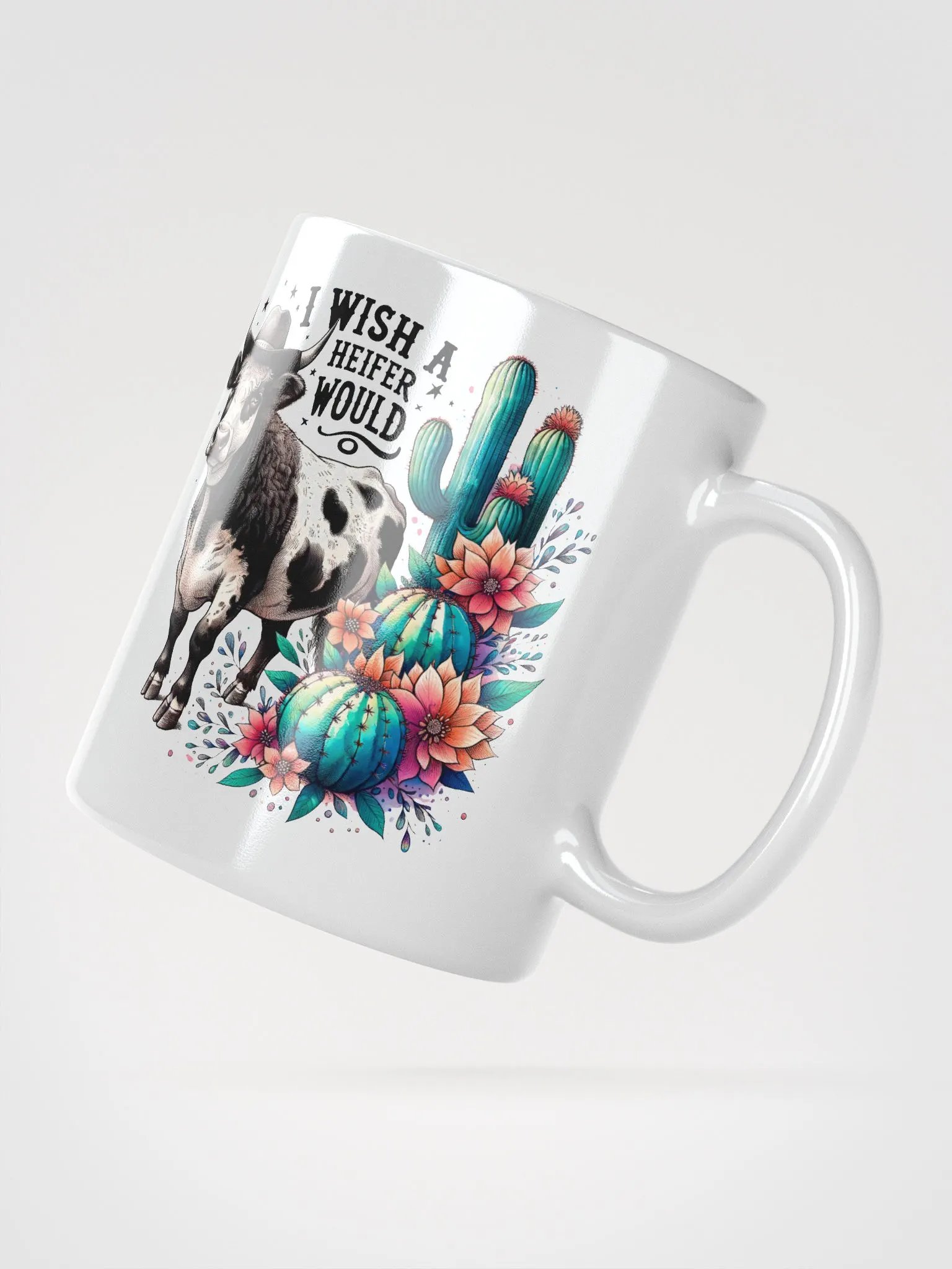 Cow Wish A Heifer Would Glossy Mug product image (1)