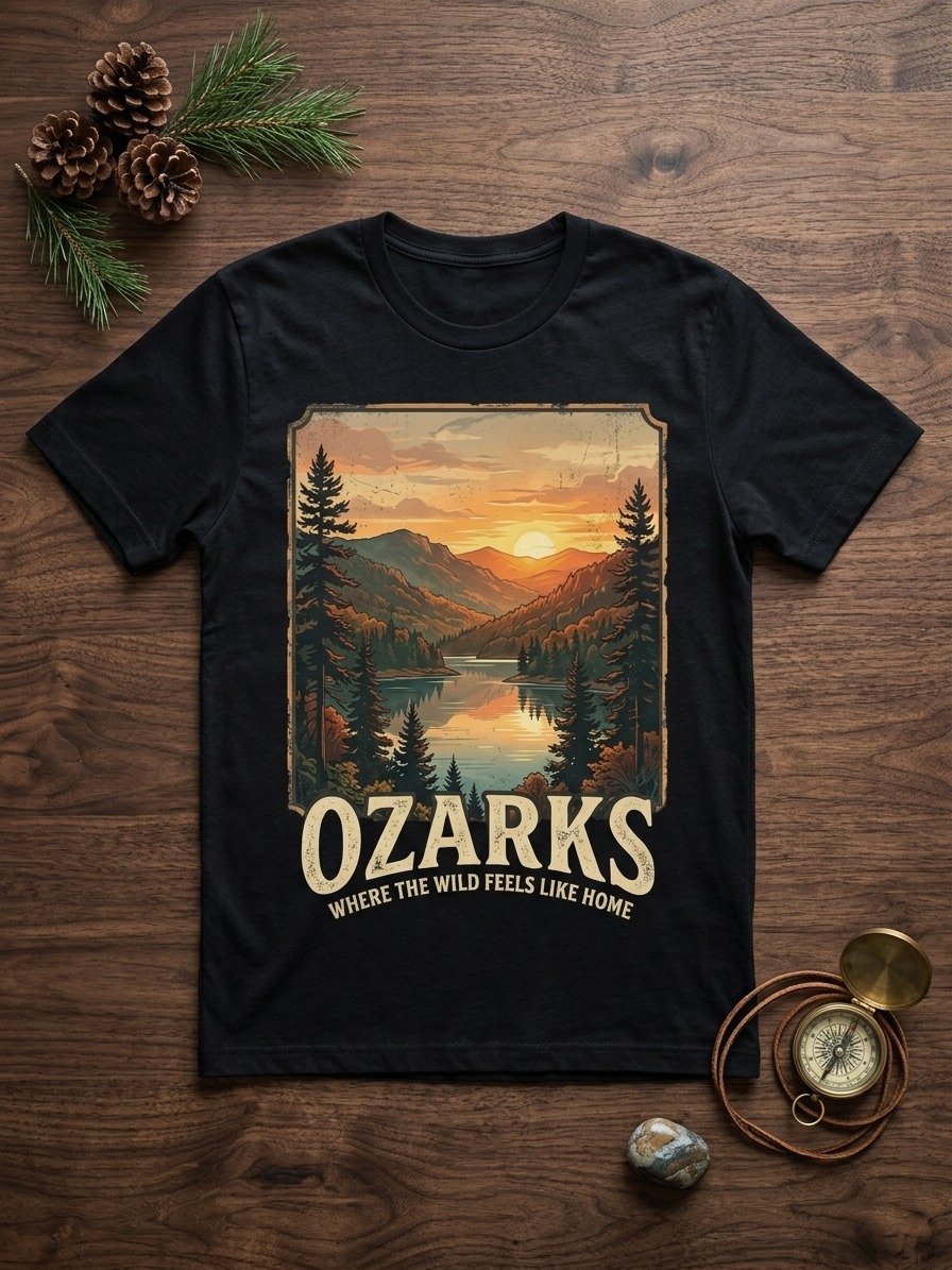 Ozarks Sunset Vintage Outdoor T-Shirt product image (1)