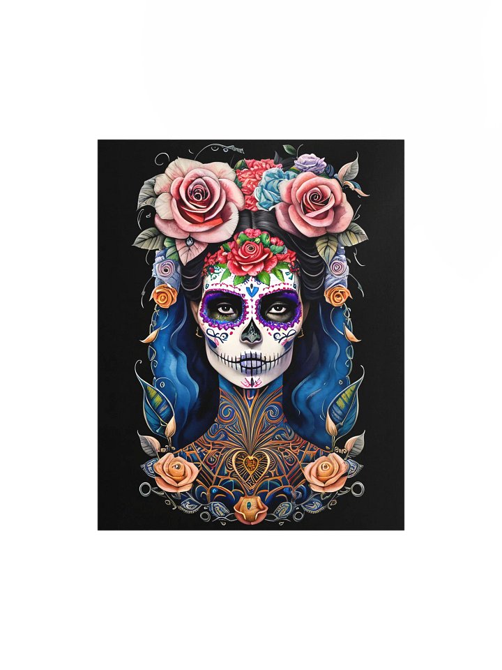 Sugar Skull Art -Woman in Gorgeous Skull Makeup Poster product image (2)