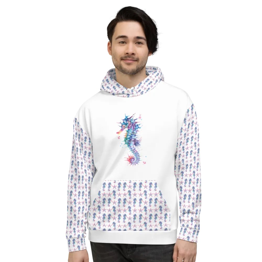 Vibrant Watercolour Seahorse Dreams Hoodie product image (5)