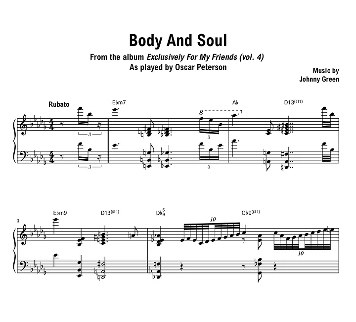 Oscar Peterson - Body And Soul - Sheet music (PDF) product image (1)