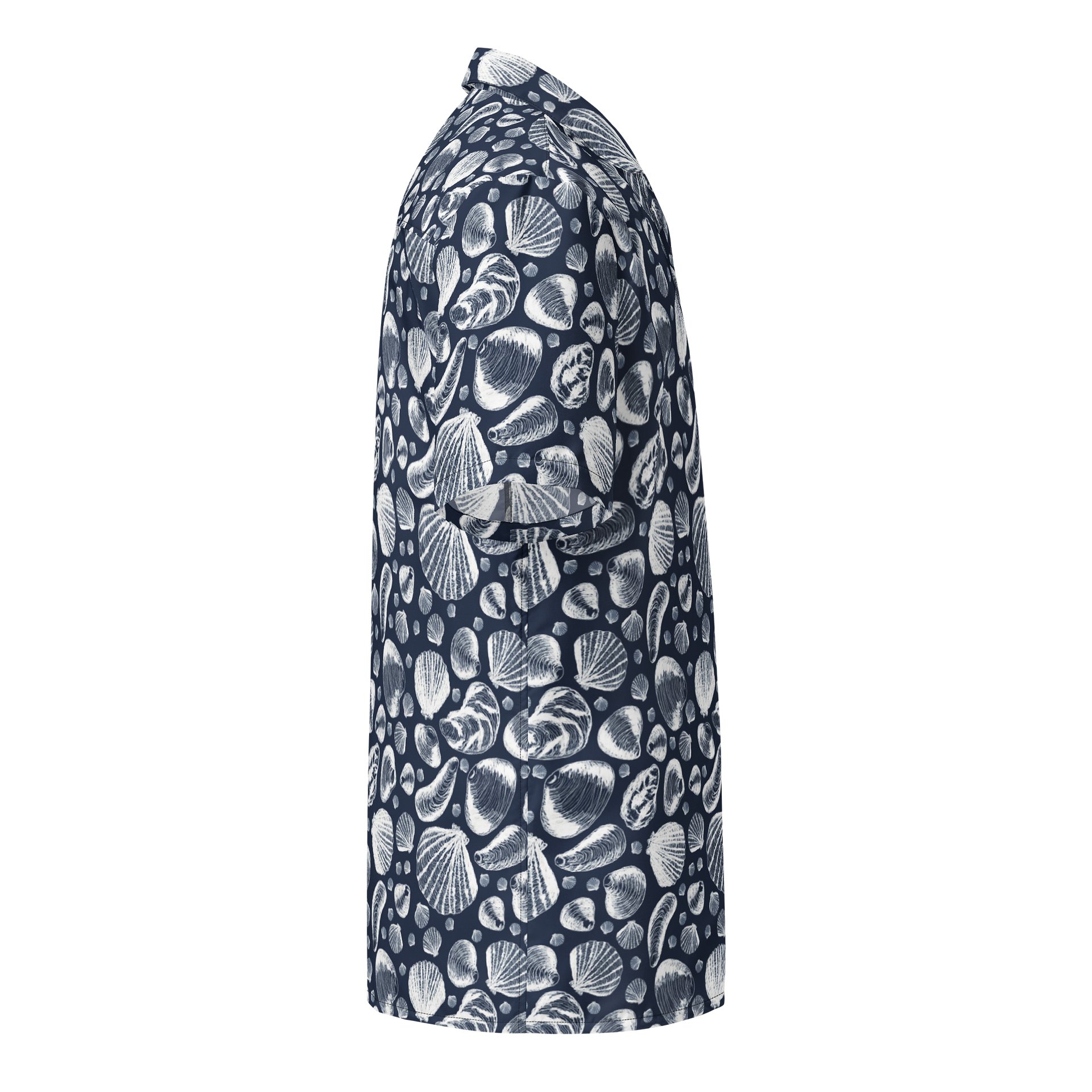 Men's | New England Tidal Treasures | White on Navy | Hawaiian Shirt | Vibrant Coastal Style product image (4)
