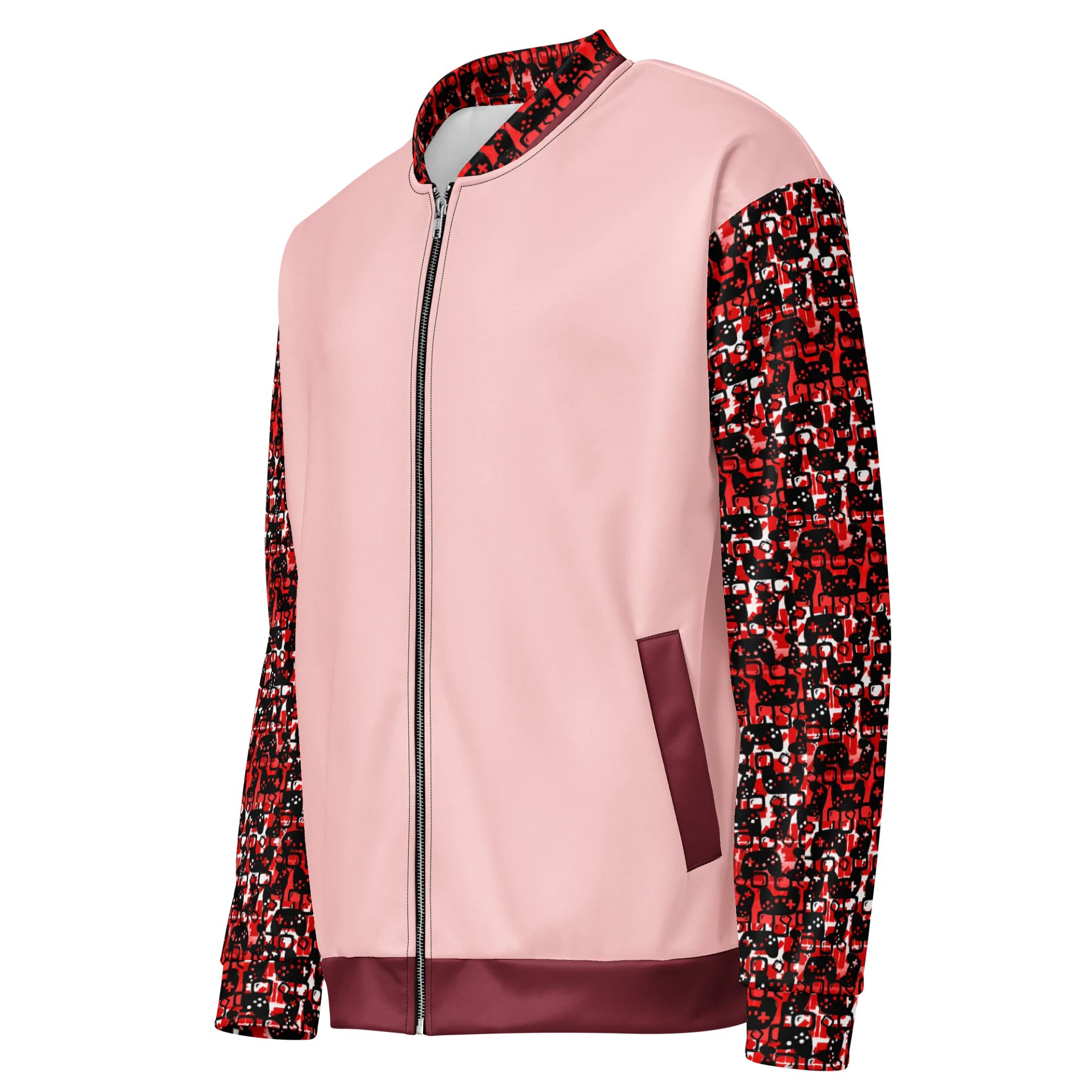Experience Stories Unisex Bomber Jacket (Red, Coral, and Black) product image (3)