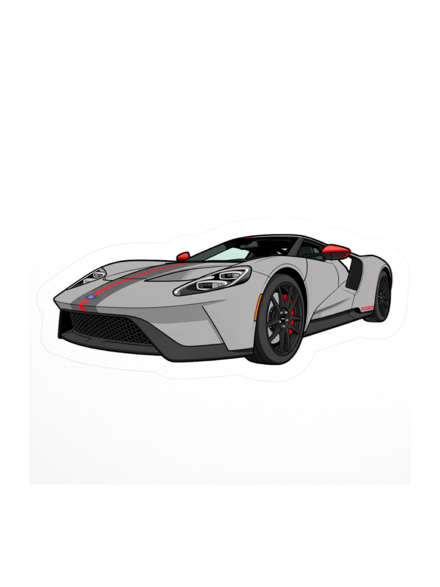 Grey Ford GT Carbon Series Sticker (Retro, Sketch, Silhouette) product image (1)