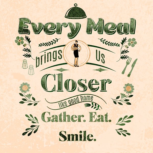 Every Meal Brings Us Closer Printable Kitchen Wall Art | Digital Download | Modern Farmhouse Kitchen Decor | Quote Print | Dining Room Wall Art product image (2)