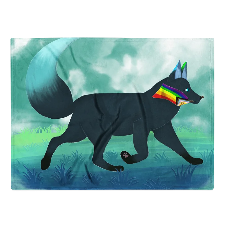 Fox Pride Trout Pride Flag - Throw Blanket product image (1)