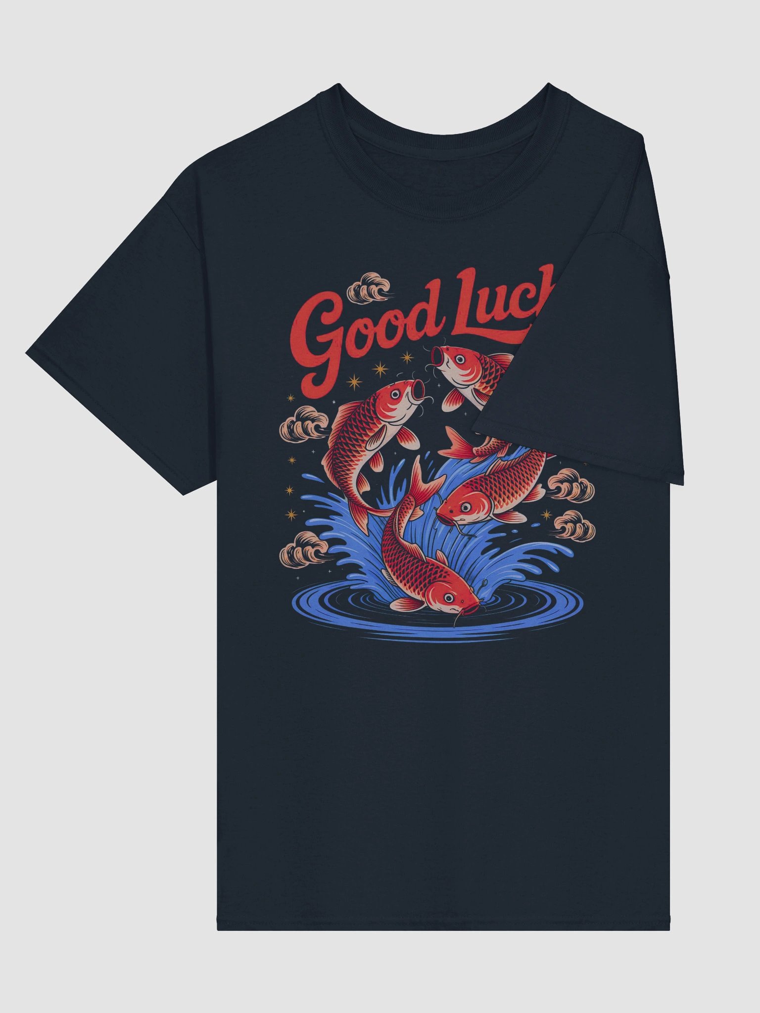 Jumping Koi Good Luck T-Shirt product image (5)