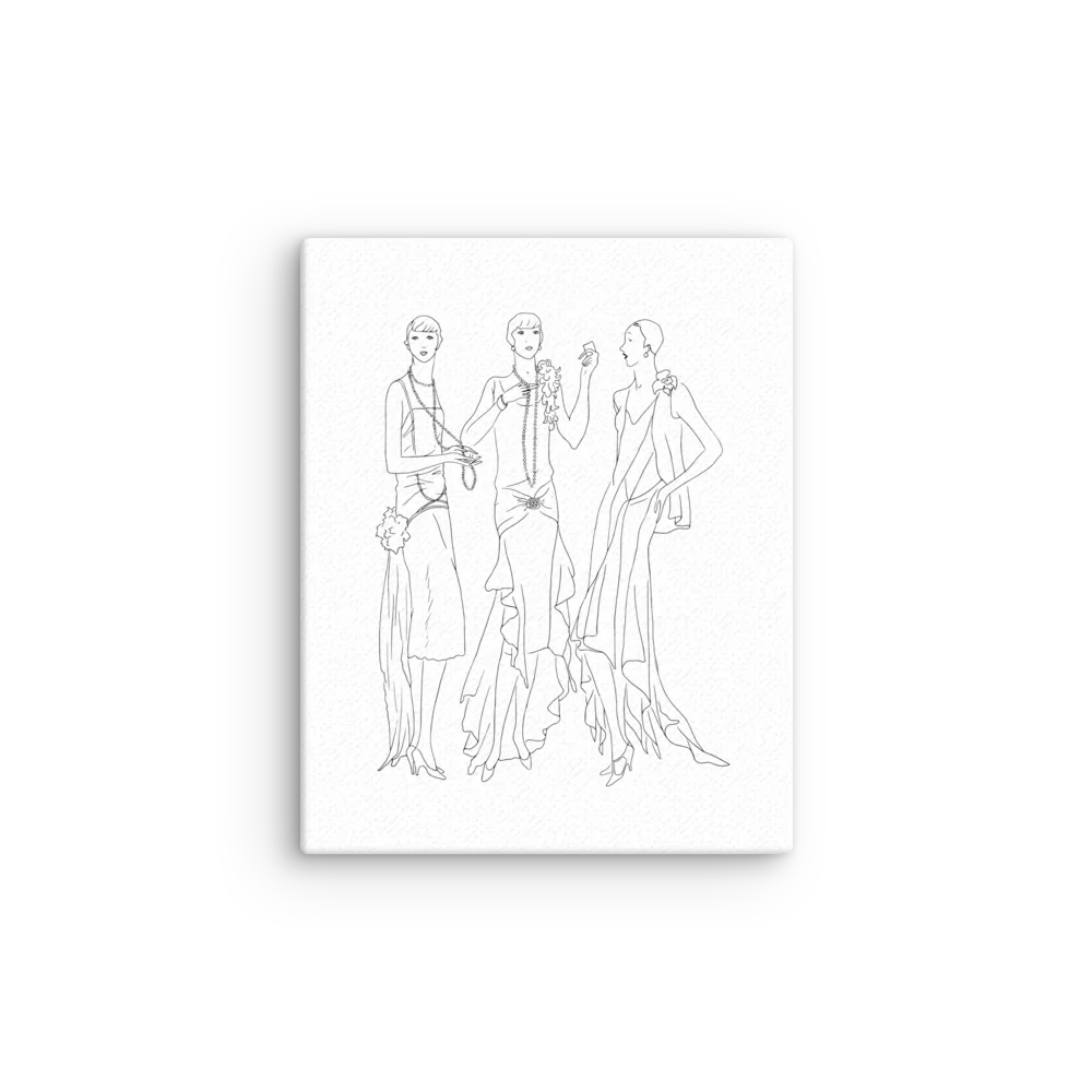Art Goût Beauté, 1929 — Three Women in Lace | Color Your Own Canvas Print product image (7)
