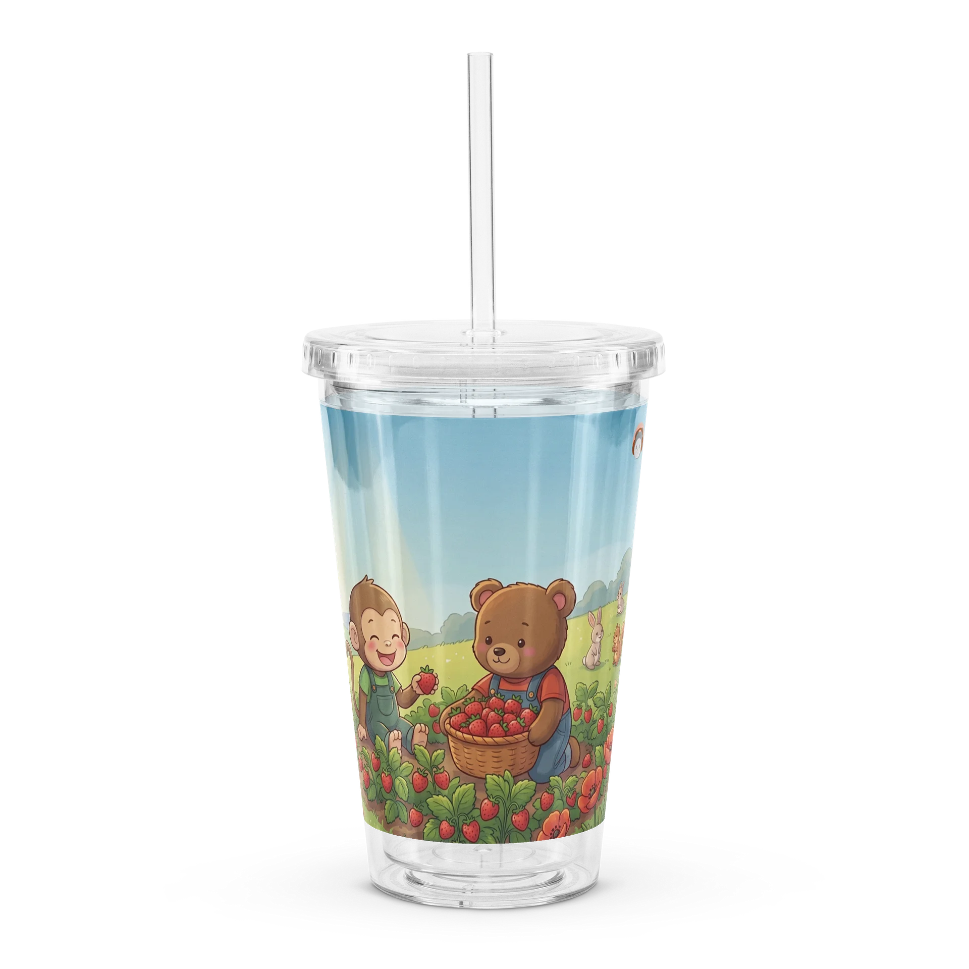 Čaša sa slamkom: Lutkica Lina i uživanje u prirodi 🍓🦋🧋 product image (4)