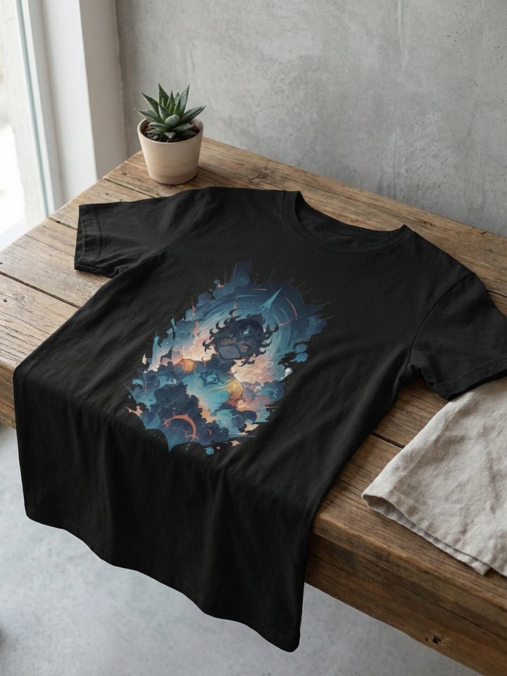 Cosmic Dreamer Retro Anime Tee - Midnight Voyage Edition product image (2)