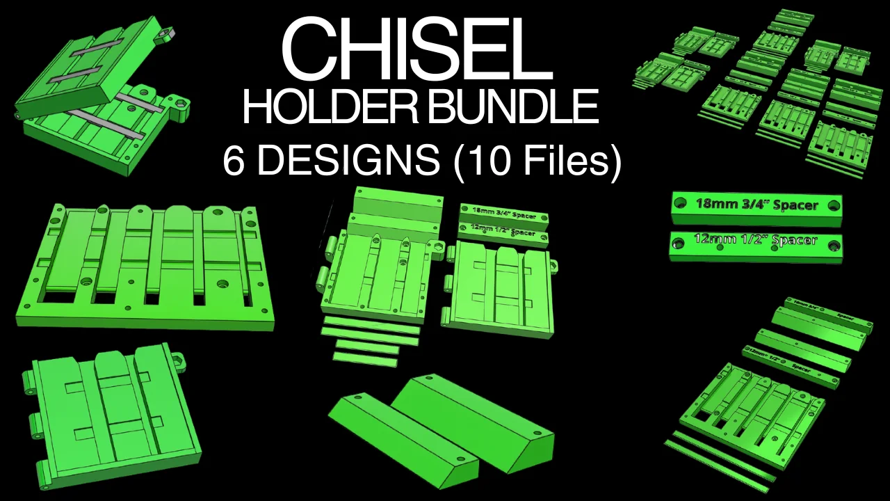 Chisel Holders, Hinged and Flat, Complete 3D Print File Bundle product image (1)