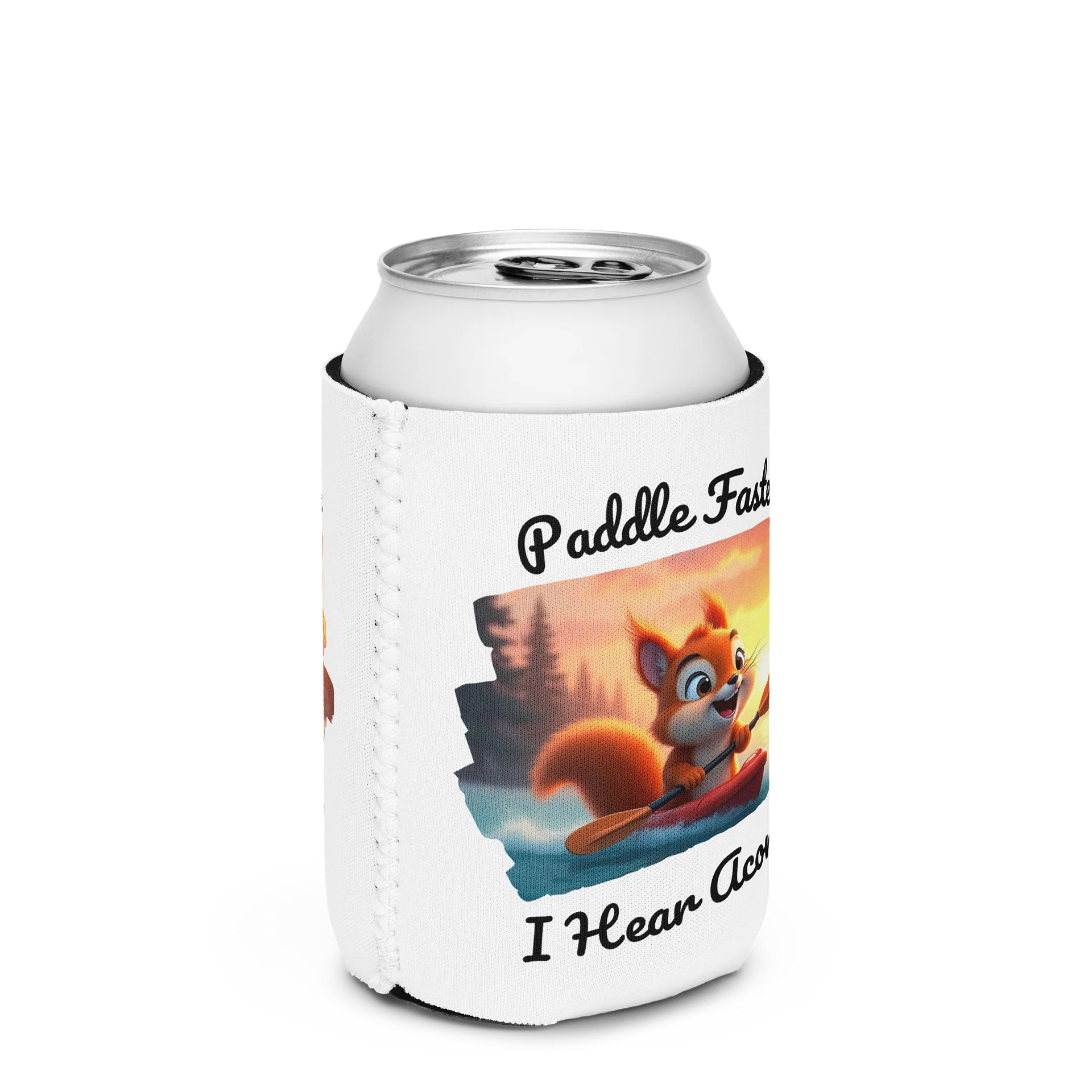 Paddle Faster, I Hear Acorns – Funny Kayaking Red Squirrel Coozie Can Cooler product image (2)