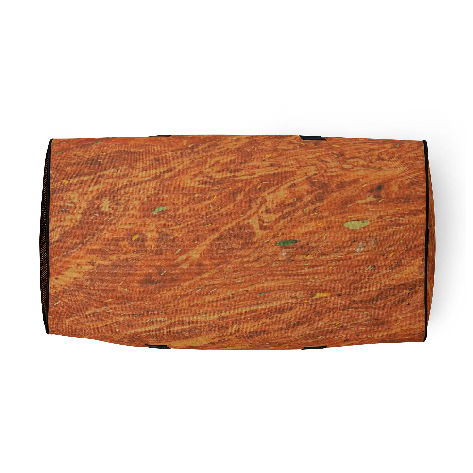 Terracotta Tea — All-Over Print Warm Rust & Leaf Duffle Bag product image (5)