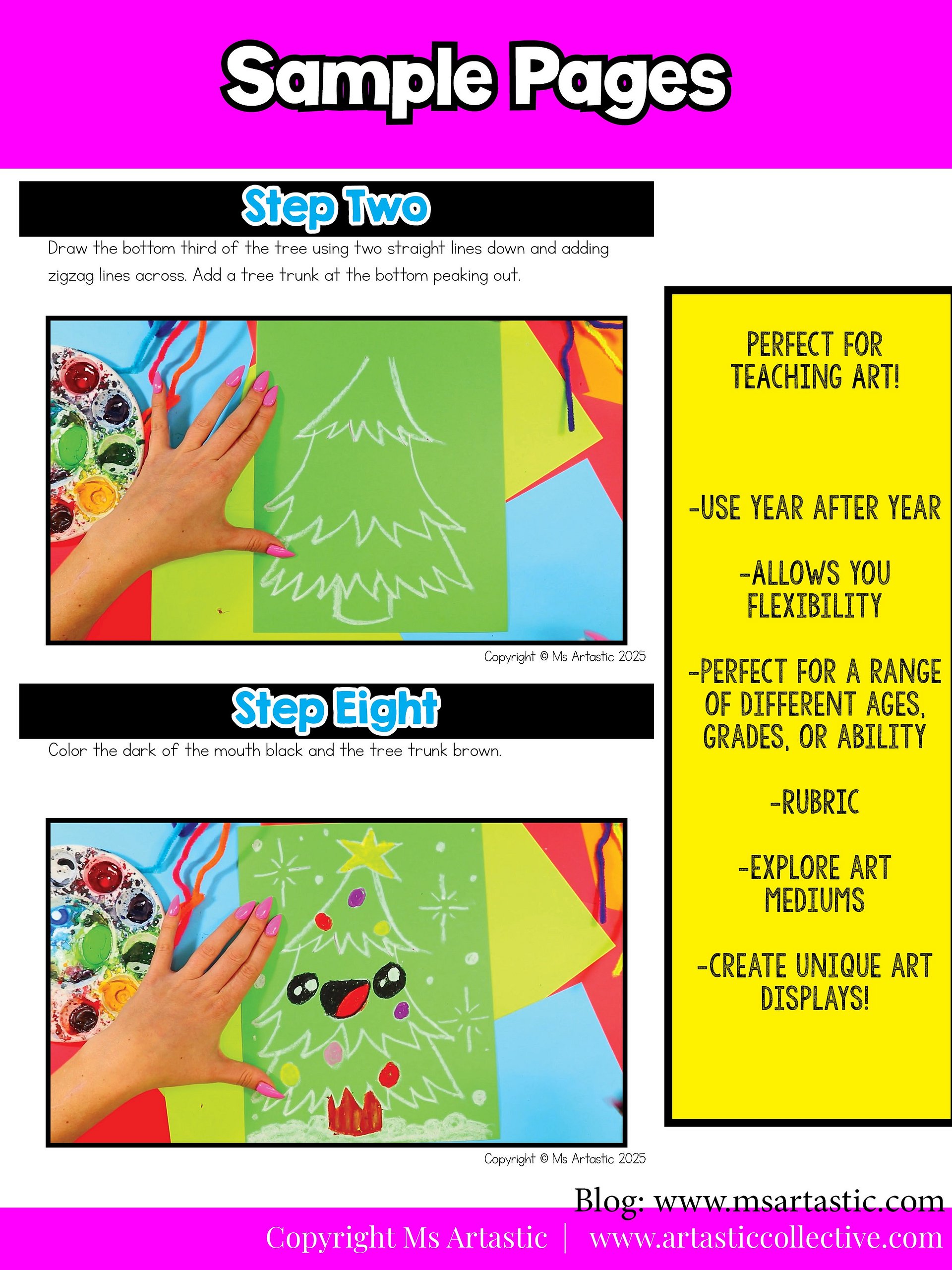 Christmas Art Lesson Christmas Tree Art Project Holiday Art Activity Craft product image (7)