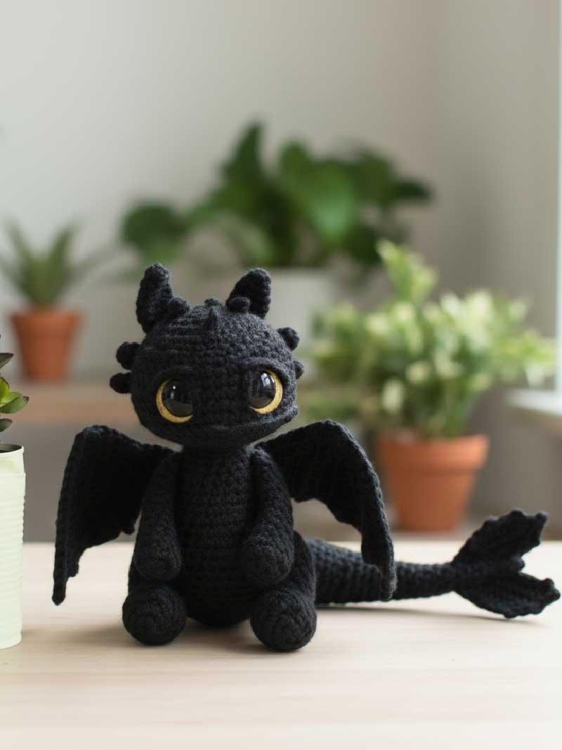 Dragon Amigurumi Crochet Pattern PDF, Realistic Fantasy Dragons Plush, Detailed Wings & Horns, Advanced DIY Toy product image (5)