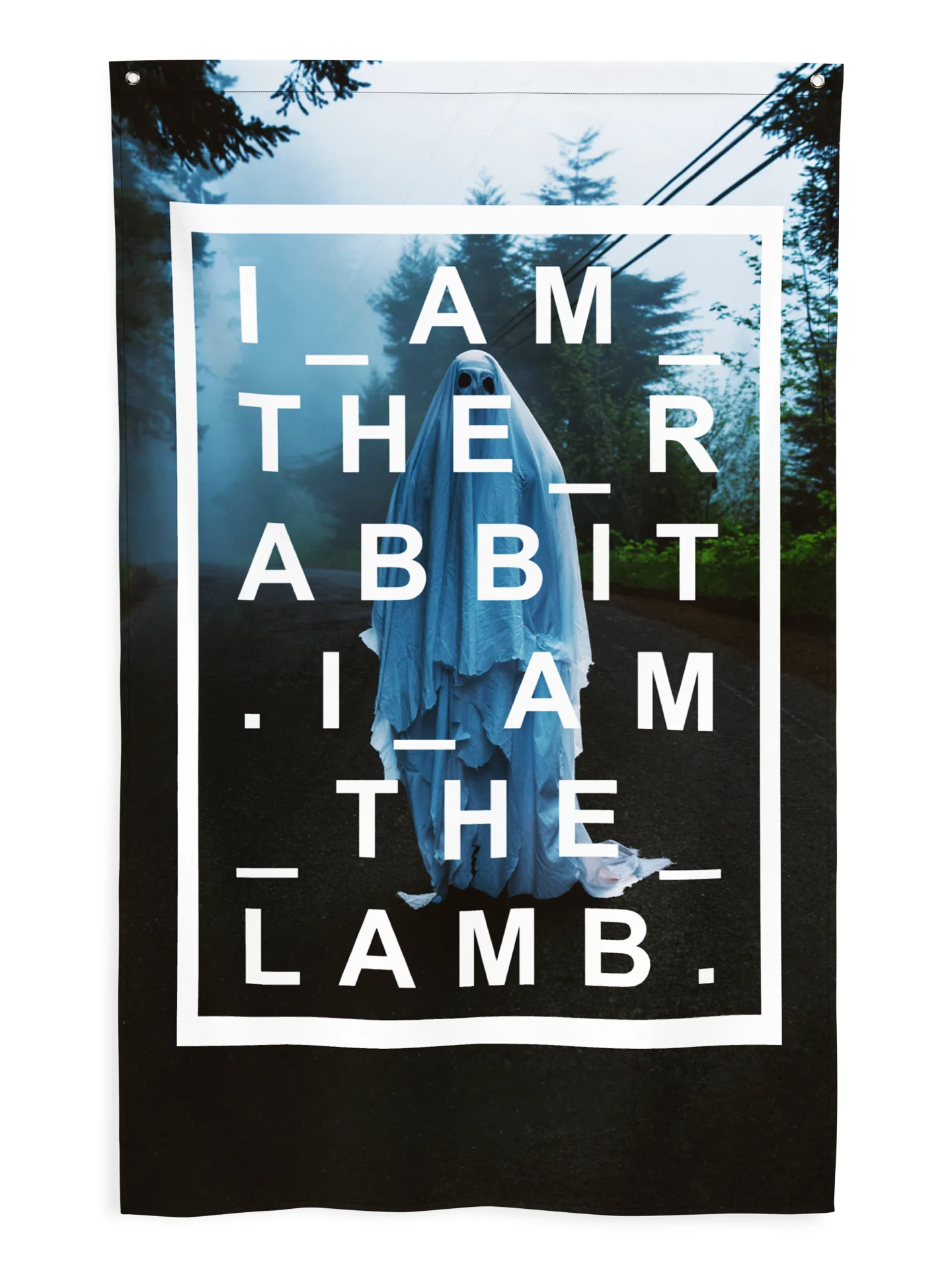 I Am The Rabbit. I Am The Lamb. - "Ghost" Wall Flag product image (1)