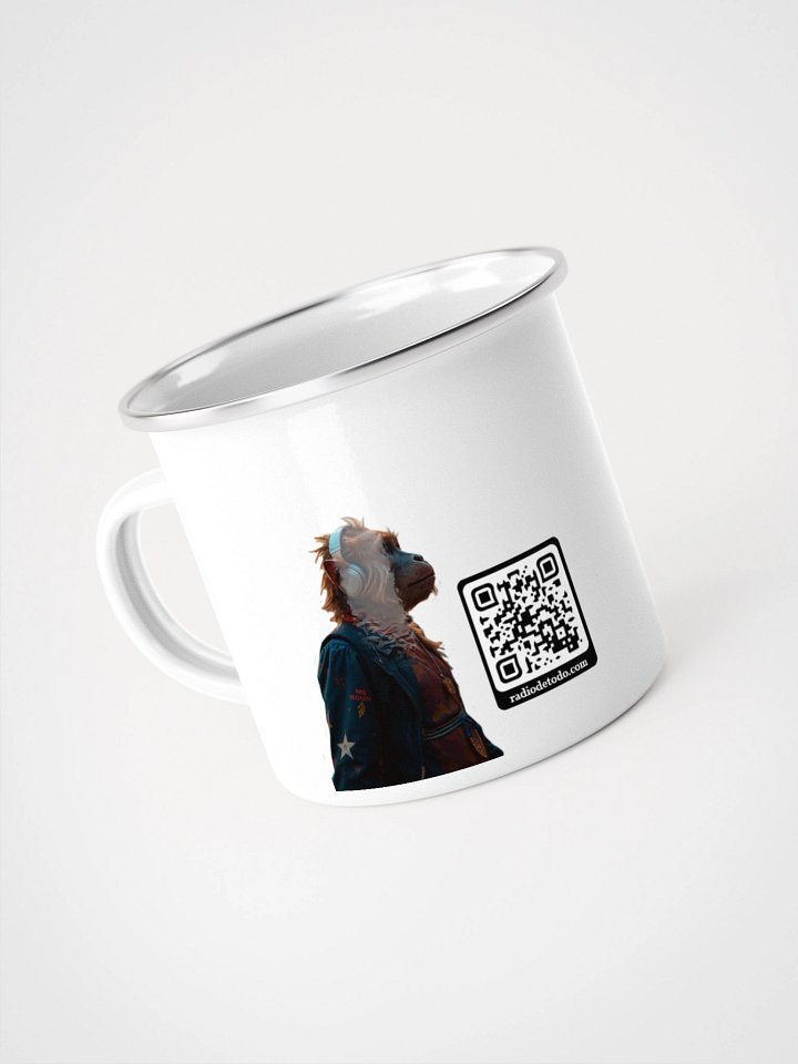 Taza de esmalte con QR radiodetodo.com product image (1)
