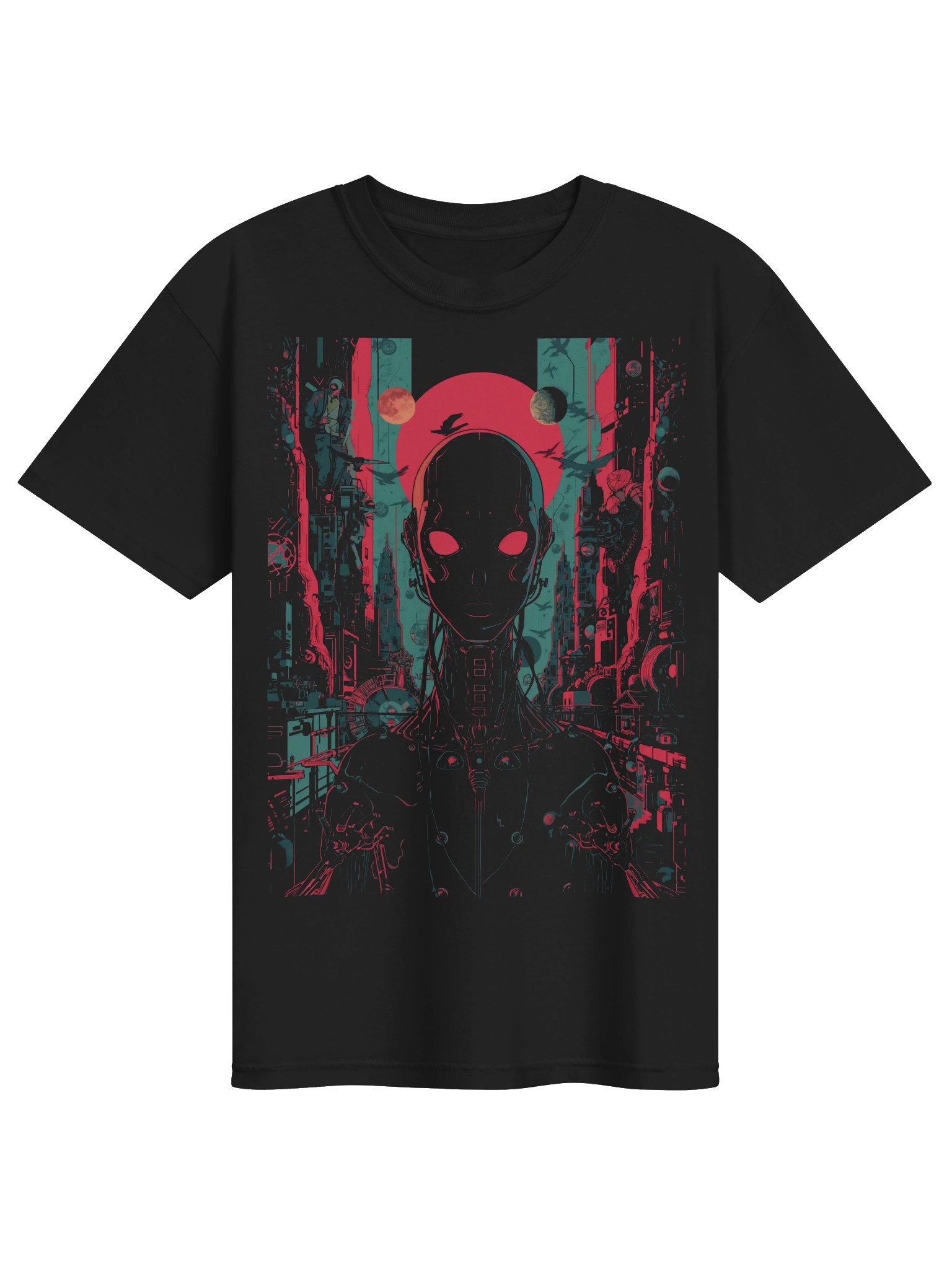 Cyberpunk Cyborg Neon Heavyweight T-Shirt product image (1)
