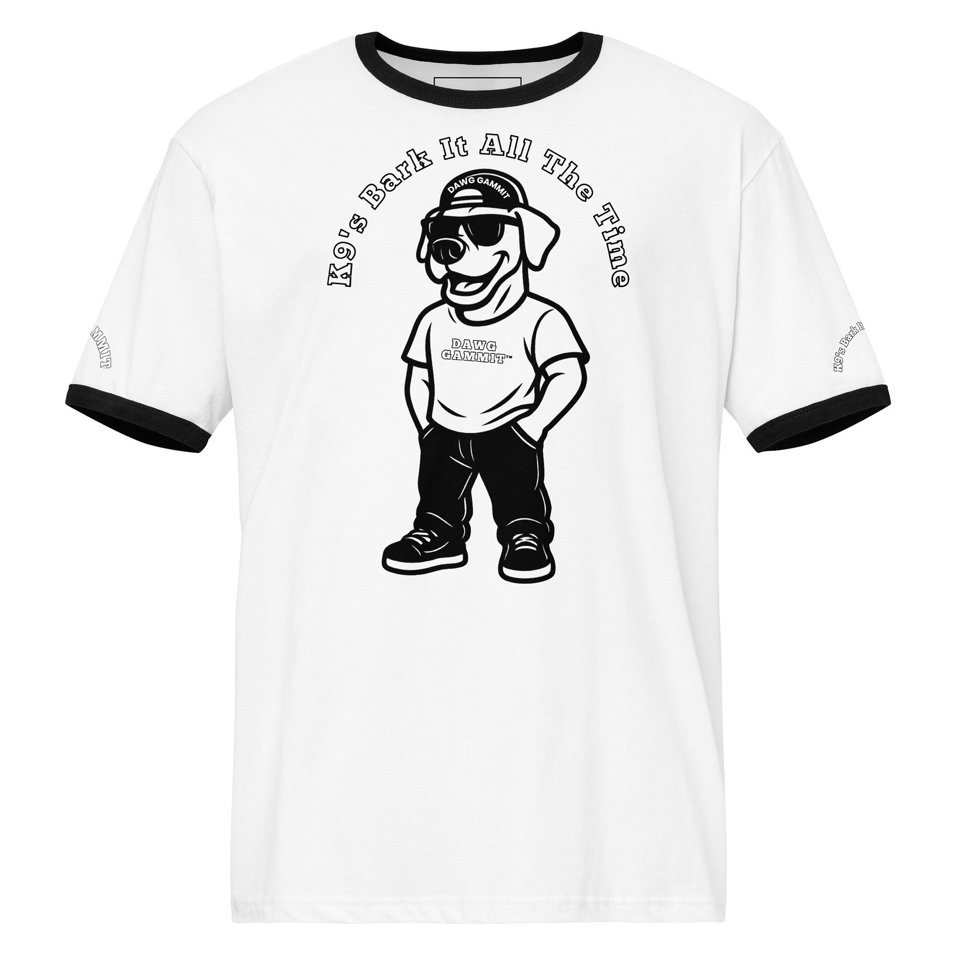 DAWG GAMMIT™ Great Dane Black White Ringer Tee product image (5)
