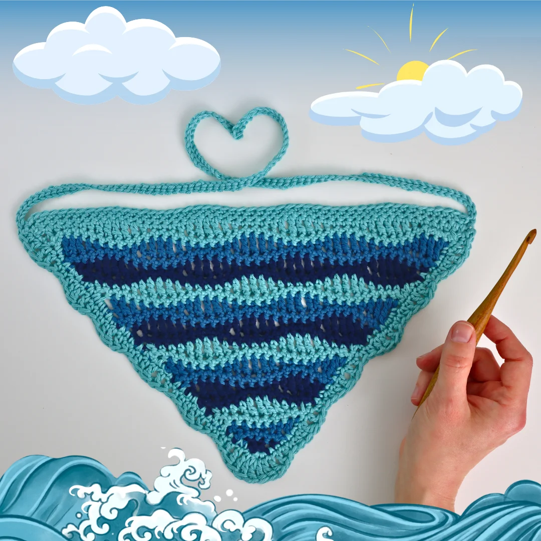 Crochet Bandana Scarf Pattern | Makin' Waves Triangle Kerchief (Digital PDF Pattern) product image (9)