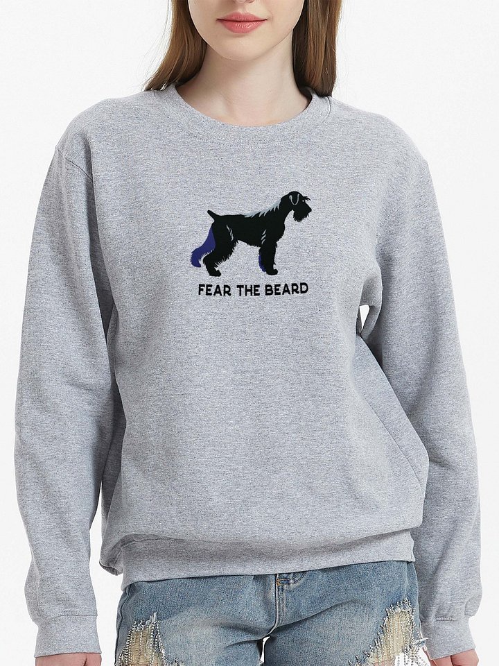 Fear the Beard Sweatshirt (Embroidered) of a Standard Schnauzer(Black) product image (2)