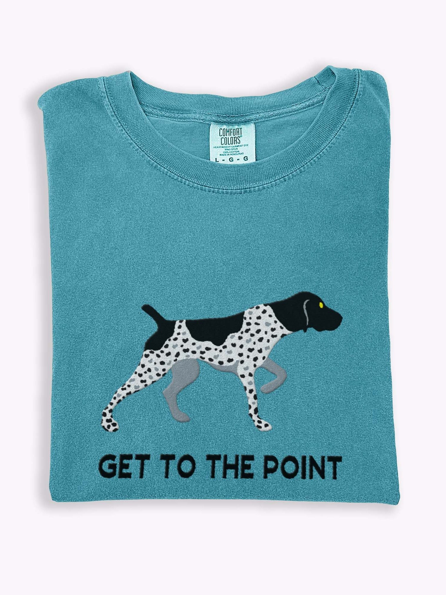 Get to the Point T-Shirt(Embroidered) of a German Shorthaired Pointer(Black Roan) product image (1)