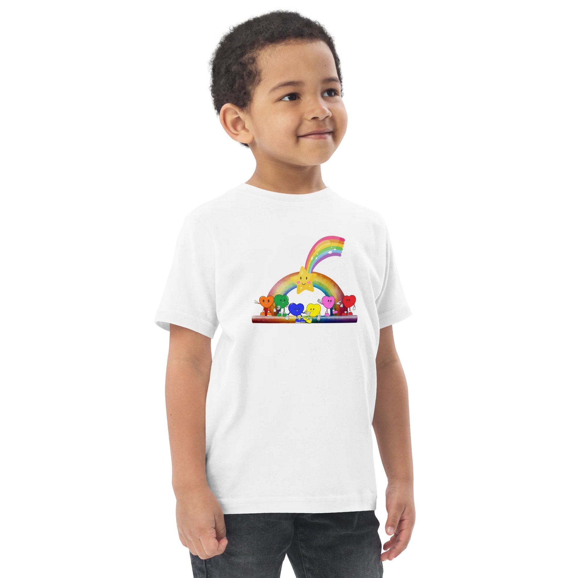 Rainbow Heart Kids' Jersey T-Shirt product image (22)