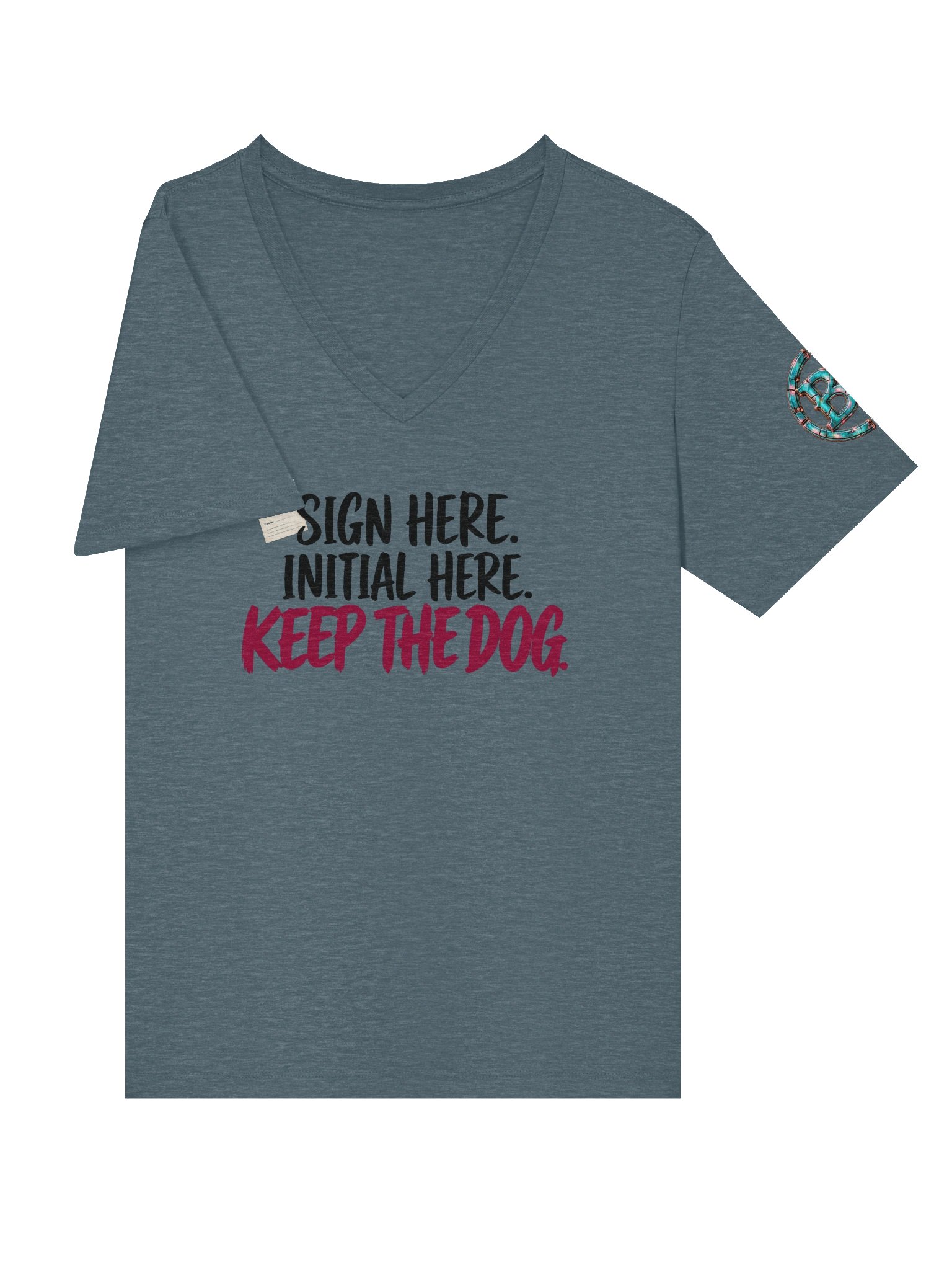 Funny Divorce Party Shirt for Women — Sign Here, Initial Here, Keep the Dog V-Neck | Broken Marriage™ product image (5)