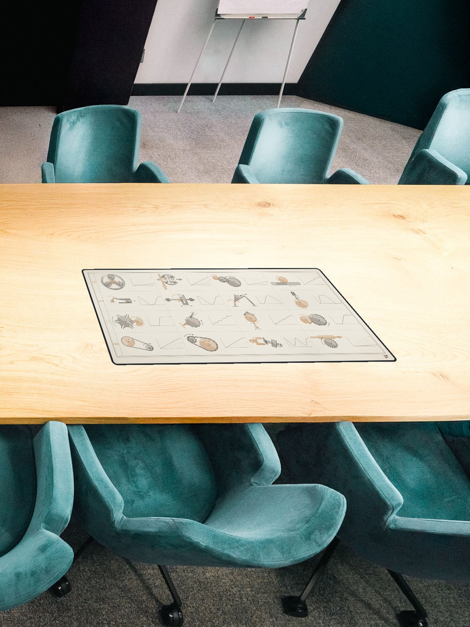 Mechanical atlas desk mat, 31.5 x 15.5 in · MOTION product image (1)