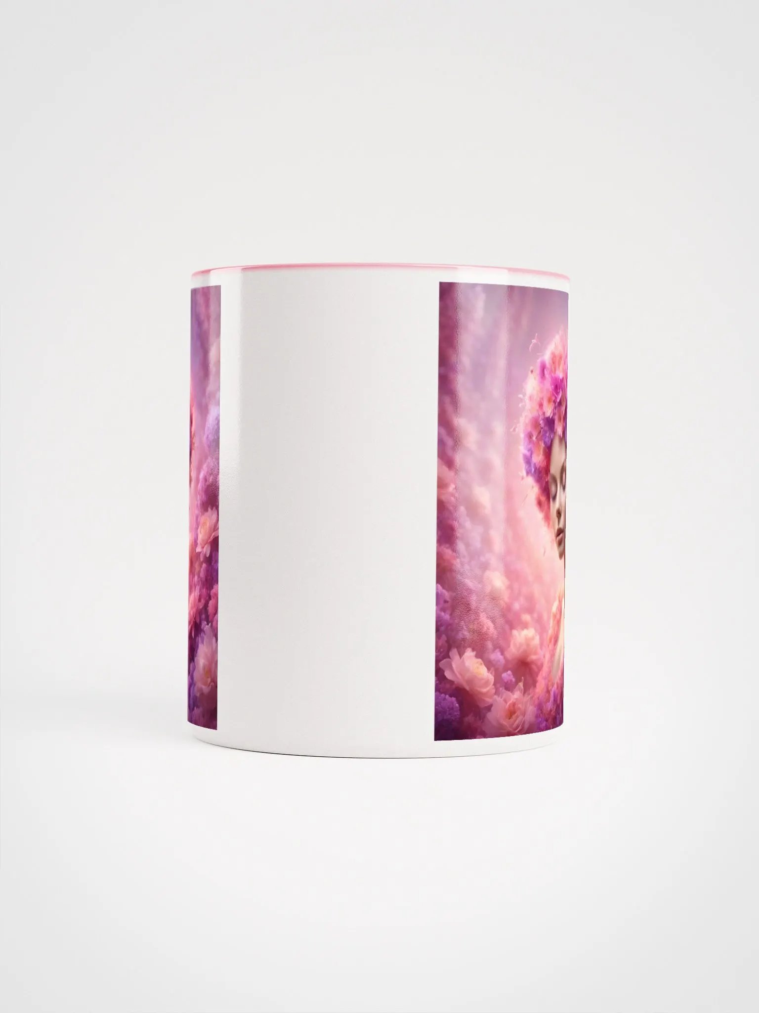 Pink Flower Girl Ceramic Mug product image (6)