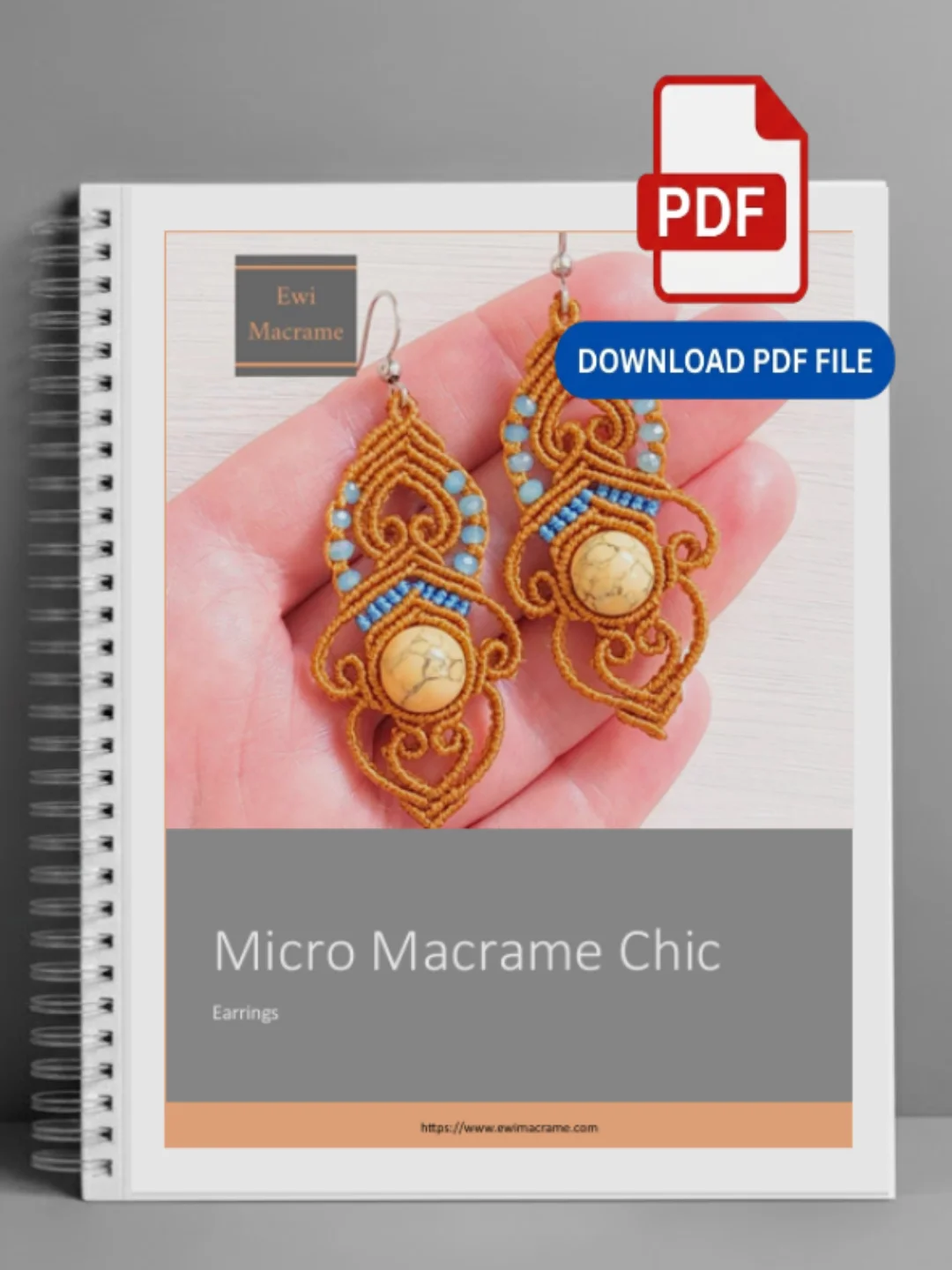 Micro Macrame Boho Chic Earrings – Photo & Video Tutorial product image (1)