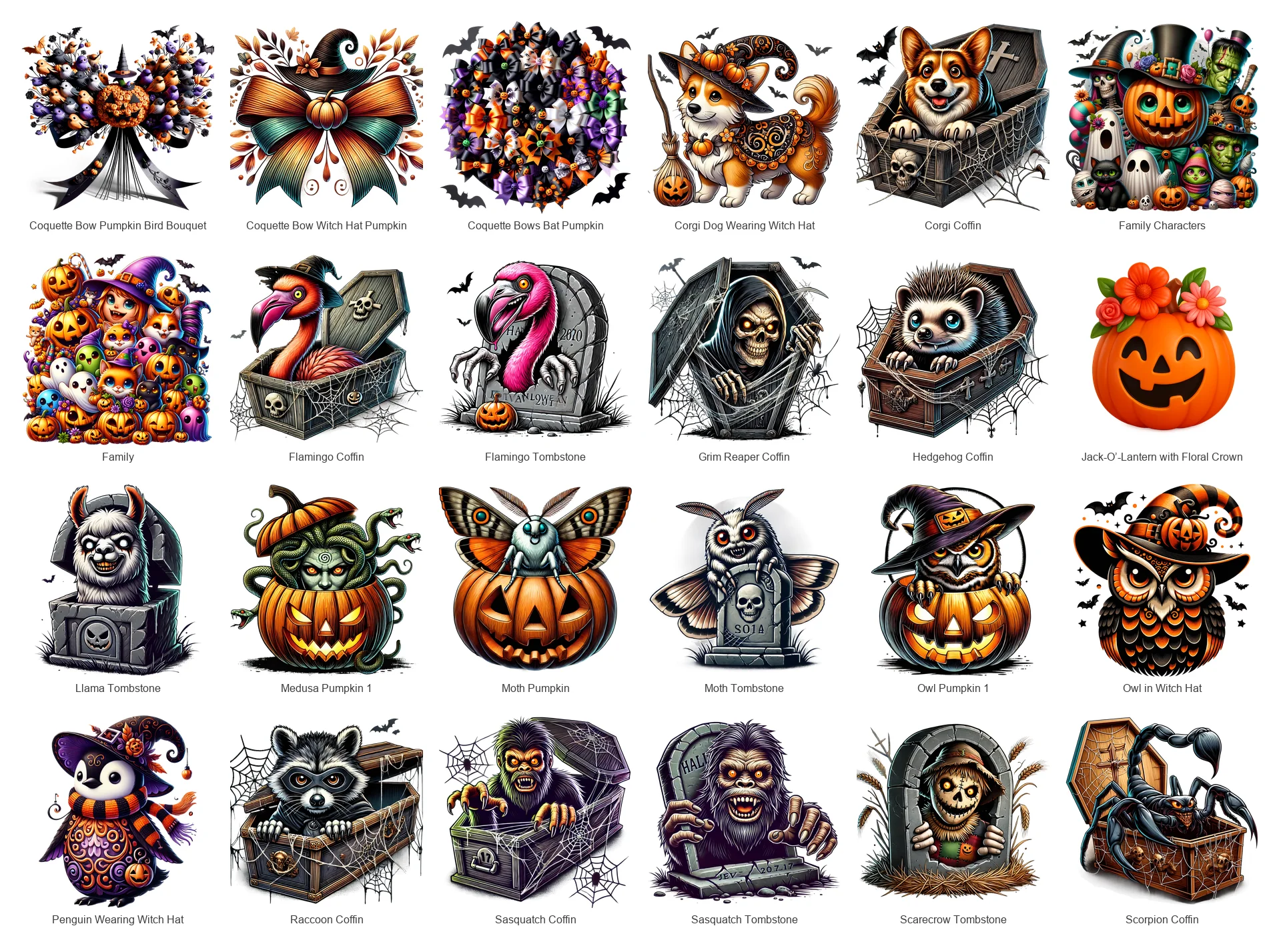 Halloween PNG Bundle | 91 Designs | Commercial Use | Sublimation Clipart product image (3)