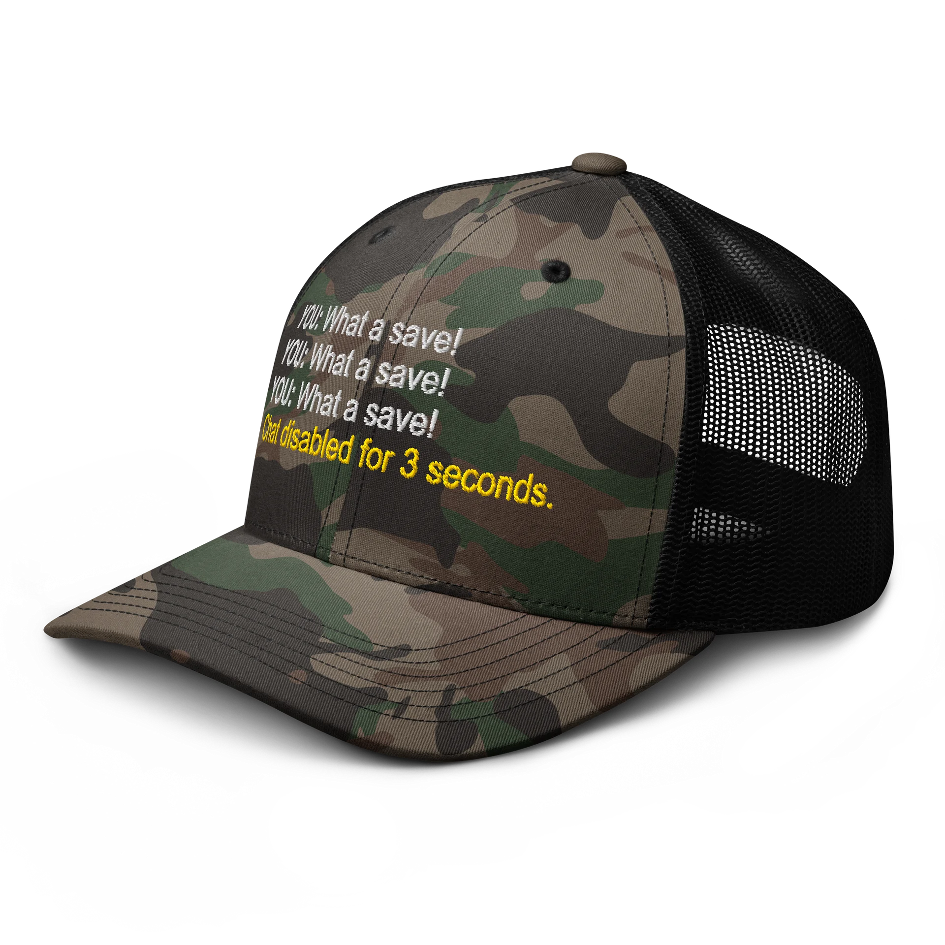 What A Save Camo Trucker Hat product image (6)