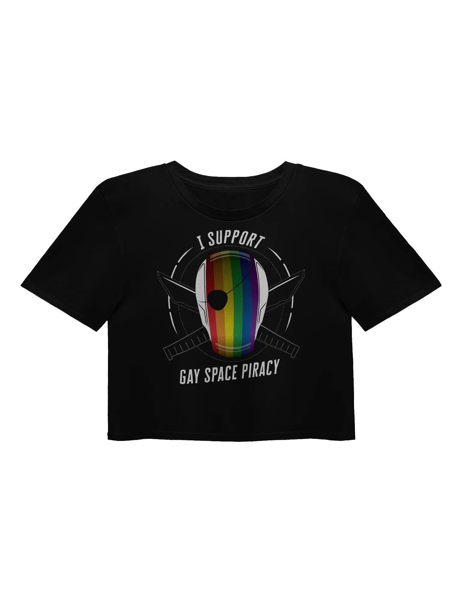 I Support Gay Space Piracy Crop Top (Black) product image (1)
