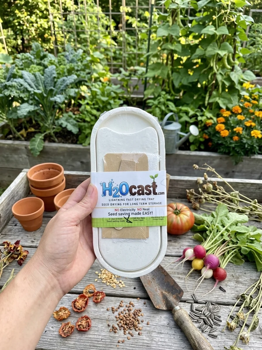 H2Ocast Seed Drying Tray, Rapid Moisture Removal, Heirloom Seed Saving Kit (9 3/4 x 4in) product image (1)