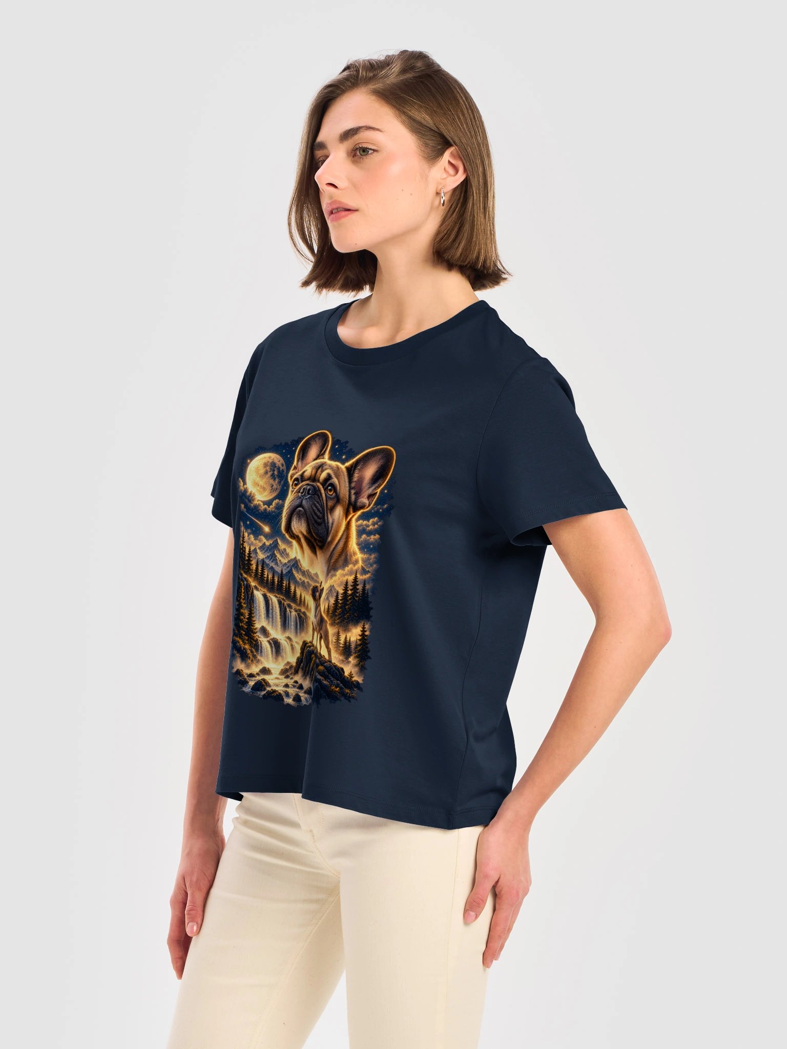 French Bulldog Graphic T-Shirt | Moonlit Nature Art Tee product image (48)