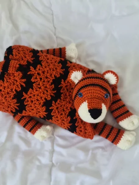 Crochet Tiger Baby Blanket Folding Pram Toy Pattern PDF - Crafting Happiness product image (3)